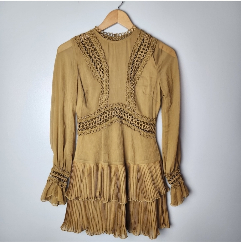 Asos Mustard Fit & Flare Mini Dress 0 NWT